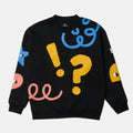 SIDEKICK: Black fleece-lined crewneck sweatshirt - Karepango