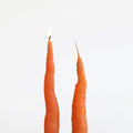 Carrot Taper Beeswax Candle Artifaqt (pair)