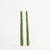 Asparagus Beeswax Taper Candle (pair)